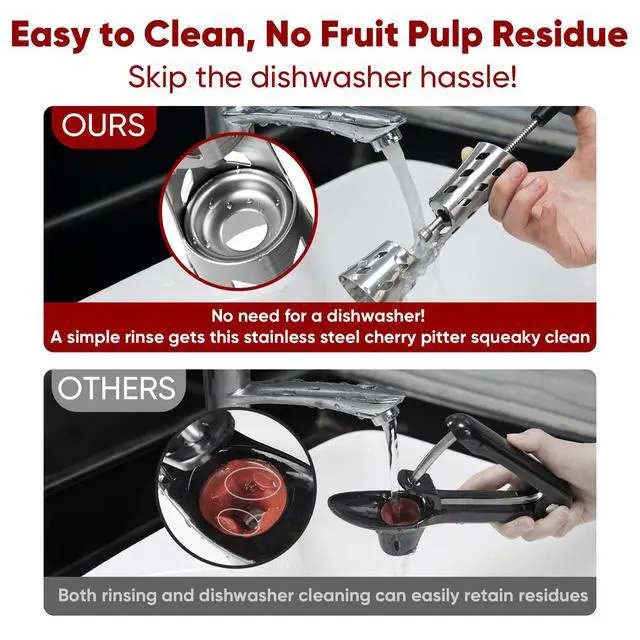 Alt view image 5 of 7 - Cherry Pitter, Premium Cherry Pitter Remover Tool, 304 Stainless Steel Cherry Seed Remover, Durable Cherry Stoner Fruit Pit Corer Deseeder Kitchen Tool, Press Type, More Labor Saving