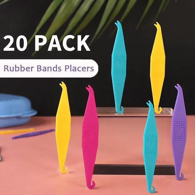 Alt view image 2 of 6 - 20 Pack Braces Rubber Band Tool Dental Elastic Rubber Bands Placers for Braces Disposable Plastic Orthodontic Elastic Placers