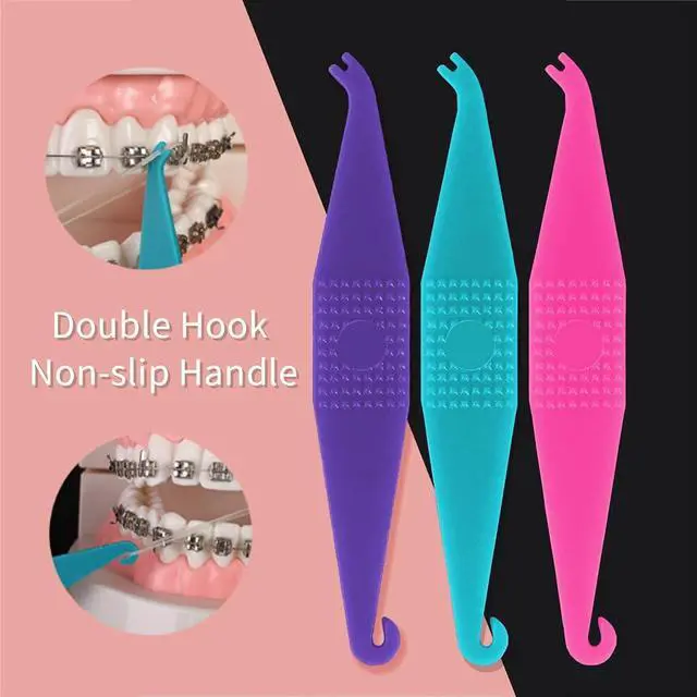 Alt view image 3 of 6 - 20 Pack Braces Rubber Band Tool Dental Elastic Rubber Bands Placers for Braces Disposable Plastic Orthodontic Elastic Placers