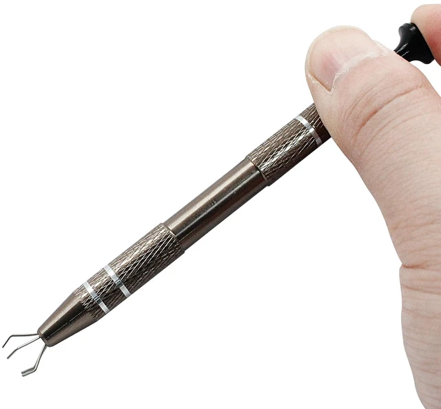 Alt view image 4 of 5 - 4-Claw Pick up Tool Piercing Ball Grabber, Gray Jewel Pickup Tool | Stainless Steel 4 Prongs Jewel Pickup Tool Terp Pearl Grabber for IC Chip Electronic Components Nails Clamping