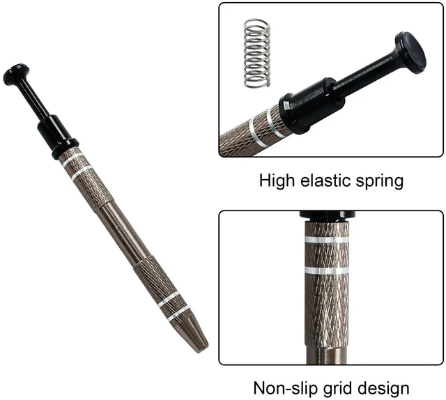 Alt view image 3 of 5 - 4-Claw Pick up Tool Piercing Ball Grabber, Gray Jewel Pickup Tool | Stainless Steel 4 Prongs Jewel Pickup Tool Terp Pearl Grabber for IC Chip Electronic Components Nails Clamping
