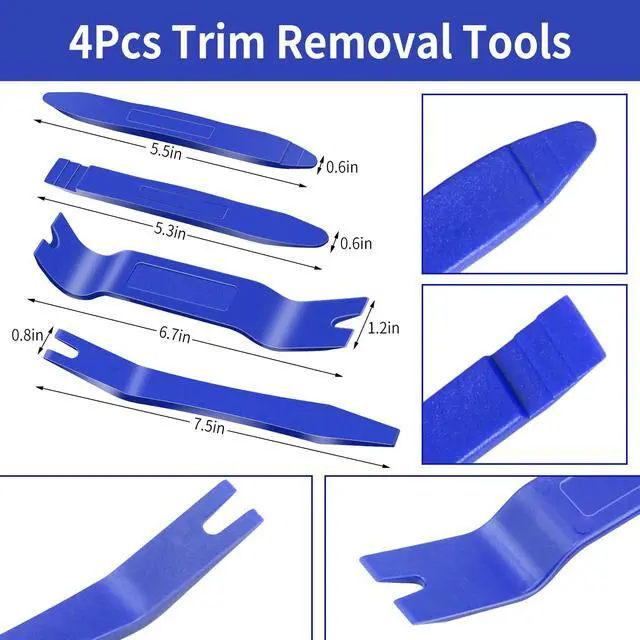 Alt view image 2 of 7 - Trim Removal Tool Kit, Wetado 15 Pcs Car Panel Door Window Tools Kit,Auto Clip Fastener Remover Pry Tool Set Blue