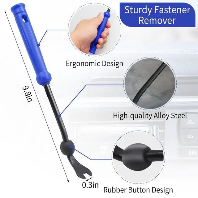 Alt view image 3 of 7 - Trim Removal Tool Kit, Wetado 15 Pcs Car Panel Door Window Tools Kit,Auto Clip Fastener Remover Pry Tool Set Blue