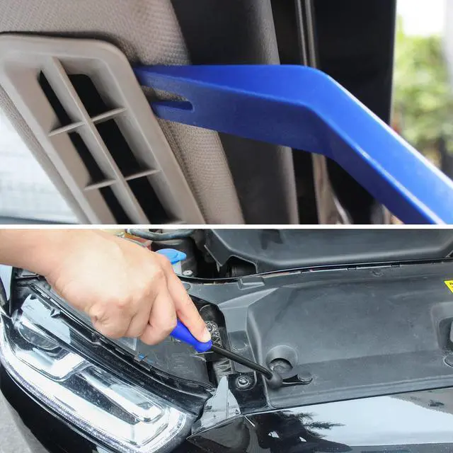 Alt view image 7 of 7 - Trim Removal Tool Kit, Wetado 15 Pcs Car Panel Door Window Tools Kit,Auto Clip Fastener Remover Pry Tool Set Blue