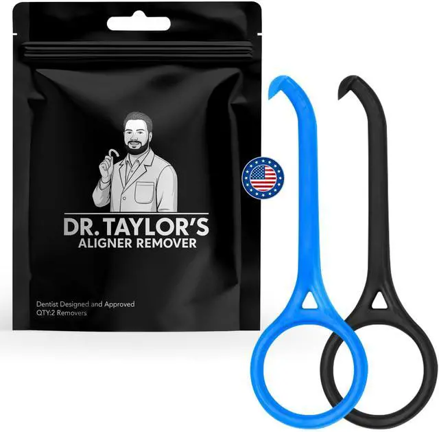 Main image of Dr. Taylors Removal Tool - The only Dentist Designed and Approved. Aligners and Dentures. Safe and Easy to Use with Anti-Slip Grip. 2 Pack
