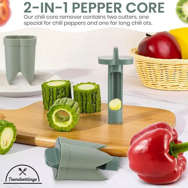 Alt view image 5 of 7 - Corer Tool Seed Remover and Pepper Seed Core Remover Vegetable Core Remover and Corer Tool Kitchen for Jalapenos, Bell Peppers