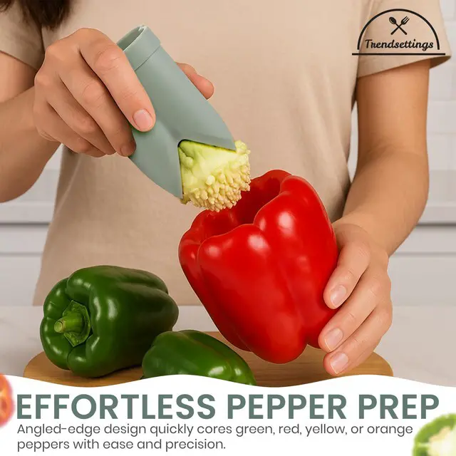Alt view image 6 of 7 - Corer Tool Seed Remover and Pepper Seed Core Remover Vegetable Core Remover and Corer Tool Kitchen for Jalapenos, Bell Peppers