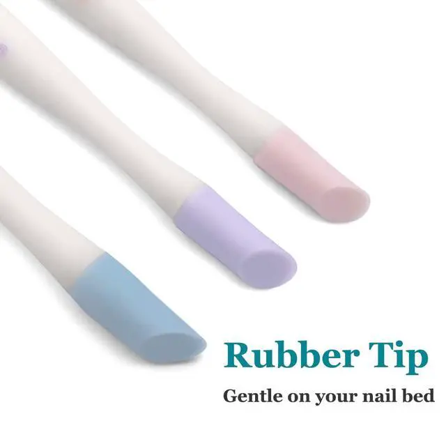 Alt view image 2 of 7 - Cuticle Trimmer with Pusher, 3pcs Rubber Tip Cuticle Tool for Nail Art