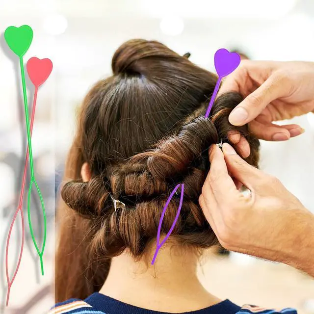 Alt view image 5 of 7 - 16PCS Quick Topsy Tail Hair Beader Kit Automatic Bead Loading Tool, Braiding Loop Threader, Ponytail Maker for Girls Kids Hair Styling and Plait Accessories(Colorful)