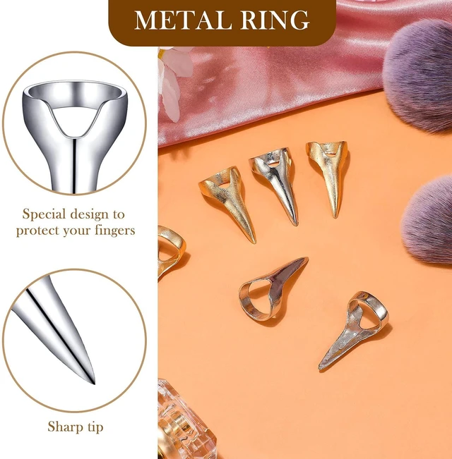 Alt view image 3 of 7 - 6 Pcs Hair Parting & Sectioning Rings Stitch Braid Finger Tools | metal retro hair accessories for hair extensions, designed for women daily hairstyling, and professional salon application