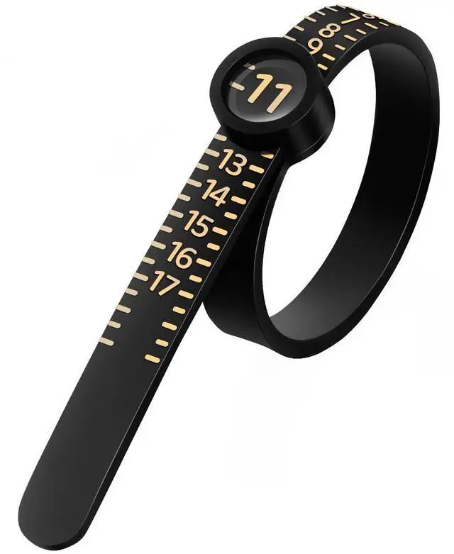 Main image of Ring Sizer Measuring Tool with Magnifier, for Ring Measurer and Ring Sizer Clear and Intuitive Reading. Plastic Ring Sizer with Lens, 1-17