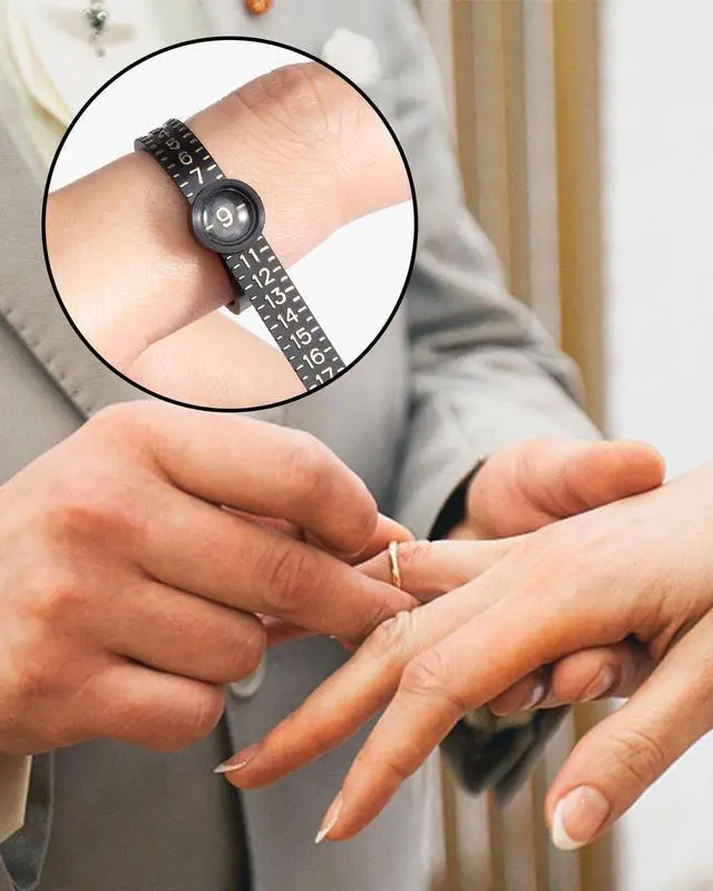 Alt view image 6 of 7 - Ring Sizer Measuring Tool with Magnifier, for Ring Measurer and Ring Sizer Clear and Intuitive Reading. Plastic Ring Sizer with Lens, 1-17