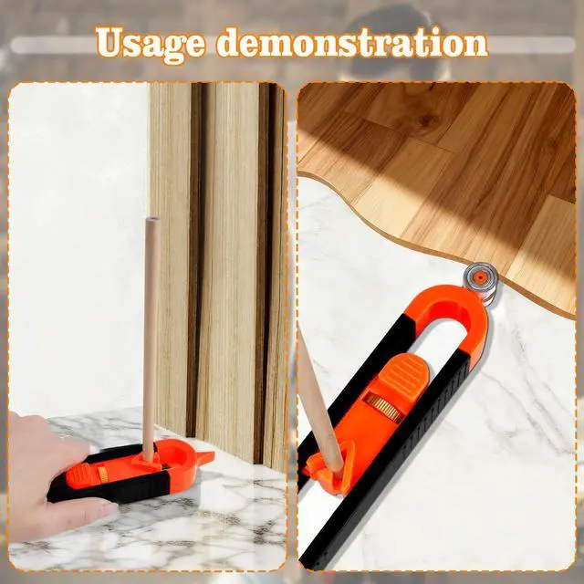 Alt view image 6 of 7 - Contour Scribe Tool with 2 PencilWoodworking Scriber Line MakerWoodworking Edge Corner Measuring Profile DuplicatorContour Measuring Tool with Adjustable Lock for Carpenter, Tile, and DIY