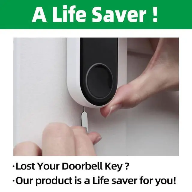 Alt view image 5 of 6 - Security Pin Key Compatible with Nest Video Doorbell, 2 Pack | Release Removal Pin Tool for Battery Replacement and Backplate Opening, Stainless Steel Doorbell Key for Nest/Alro Doorbell