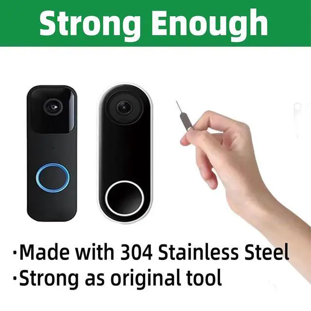 Alt view image 6 of 6 - Security Pin Key Compatible with Nest Video Doorbell, 2 Pack | Release Removal Pin Tool for Battery Replacement and Backplate Opening, Stainless Steel Doorbell Key for Nest/Alro Doorbell