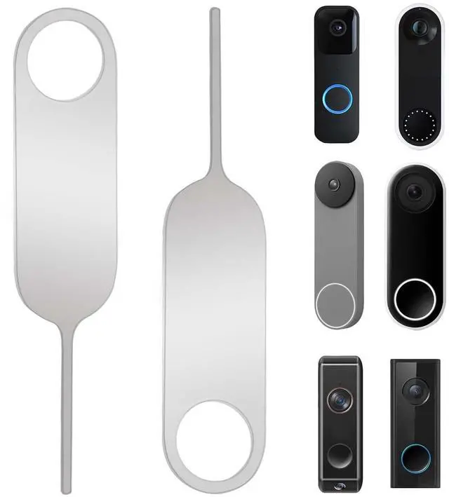 Main image of 2-Pack Doorbell Key Tool, Doorbell Opening Pin Tool, Release Removal Pin Security Key Replacement Tool Compatible with Arlo, Nest and Eufy Video Doorbell Remove Doorbell Mount and Battery Replacement
