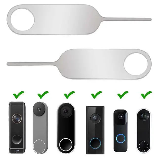 Alt view image 4 of 7 - 2-Pack Doorbell Key Tool, Doorbell Opening Pin Tool, Release Removal Pin Security Key Replacement Tool Compatible with Arlo, Nest and Eufy Video Doorbell Remove Doorbell Mount and Battery Replacement