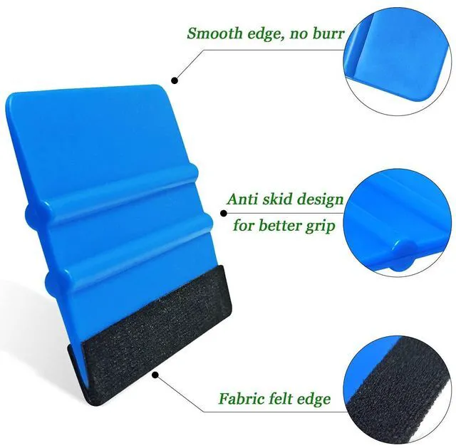 Alt view image 4 of 7 - 2 Pcs Wallpaper Smoothing Tool, Vinyl Felt Squeegee Window Tint Film Tool | Fit for Vehicle, Window, Glass, Peel and Stick Wallpaper (blue)