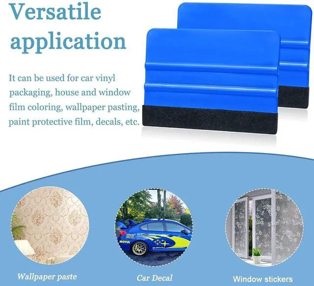 Alt view image 7 of 7 - 2 Pcs Wallpaper Smoothing Tool, Vinyl Felt Squeegee Window Tint Film Tool | Fit for Vehicle, Window, Glass, Peel and Stick Wallpaper (blue)