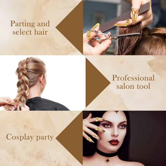 Alt view image 6 of 7 - 6 Pcs Hair Parting & Sectioning Rings Stitch Braid Finger Tools | metal retro hair accessories for hair extensions, designed for women daily hairstyling, and professional salon application