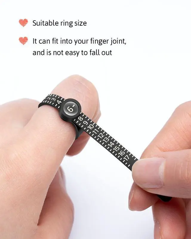 Alt view image 5 of 7 - Ring Sizer Measuring Tool with Magnifier, for Ring Measurer and Ring Sizer Clear and Intuitive Reading. Plastic Ring Sizer with Lens, 1-17
