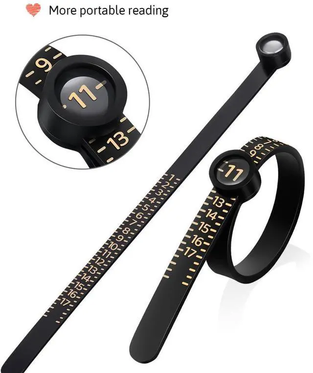 Alt view image 2 of 7 - Ring Sizer Measuring Tool with Magnifier, for Ring Measurer and Ring Sizer Clear and Intuitive Reading. Plastic Ring Sizer with Lens, 1-17