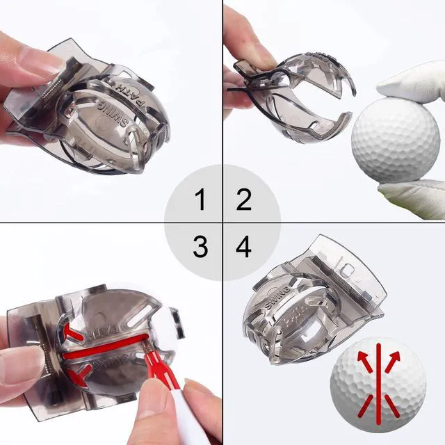 Alt view image 6 of 7 - 2 Pack Golf Ball Marker Line Liner Drawing Marking Alignment Putting Tool - Green and Black