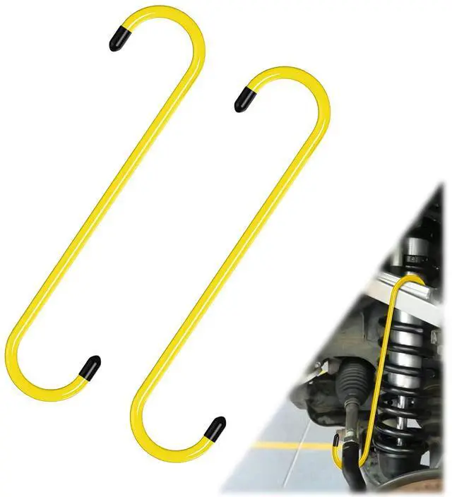 Main image of 2PCS Brake Caliper Hanger Compression Mechanic Tool with Rubber Tips | Durable Steel, Rust-Proof Automotive Tools for Braking, Axle, Suspension, Herramientas para Extensión de Frenos