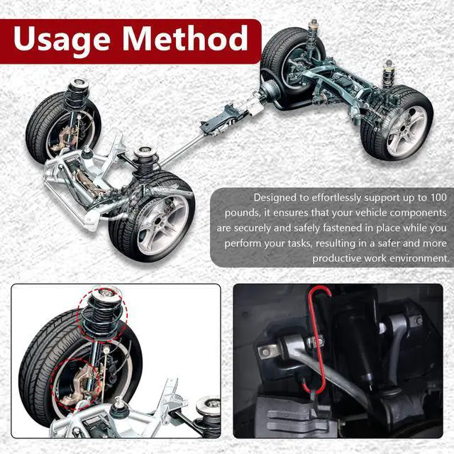 Alt view image 6 of 7 - 2PCS Brake Caliper Hanger Compression Mechanic Tool with Rubber Tips | Durable Steel, Rust-Proof Automotive Tools for Braking, Axle, Suspension, Herramientas para Extensión de Frenos
