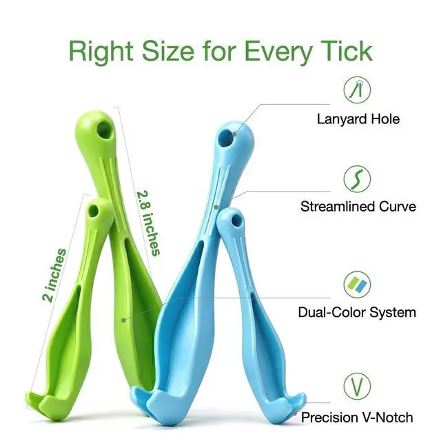 Alt view image 3 of 7 - Tick Removal Tool & Twister Kit for Dogs, Cats & Humans, 4-Pack Portable Tick Remover Spoon & Puller Set with ID Card - First Aid Pet Tick Hook Picker for Camping, Hiking & Outdoors