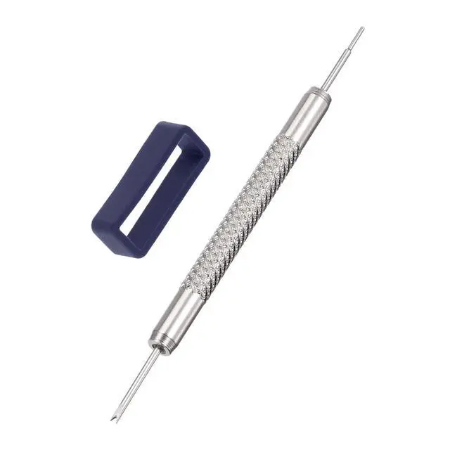 Alt view image 4 of 5 - 10pcs Watch Strap Loop 22mm Rubber Watch Holder Fastener Rings Retainer with Spring Bar Tool for Watch Band Repair, Dark Blue