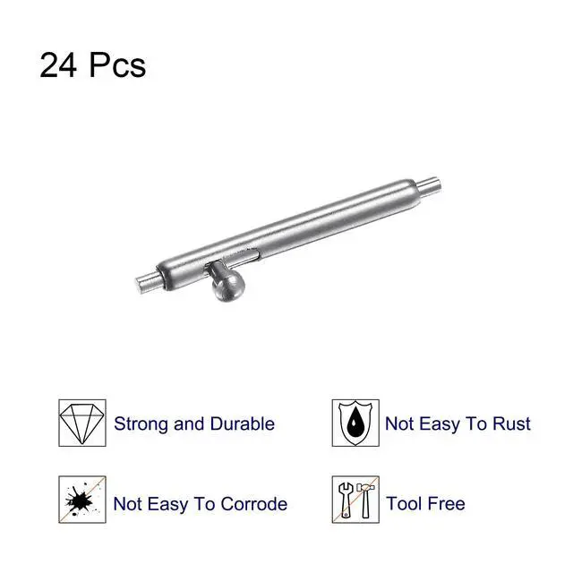 Alt view image 4 of 6 - 24pcs 13mm Quick Release Spring Bar 1.5mm Diameter Stainless Steel Watch Pins Replacement Band Link Pins Lugs for Watch Band Straps