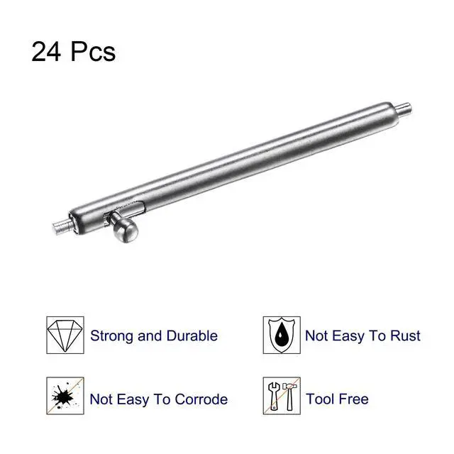 Alt view image 4 of 6 - 24pcs 22mm Quick Release Spring Bar 1.8mm Diameter Stainless Steel Watch Pins Replacement Band Link Pins Lugs for Watch Band Straps