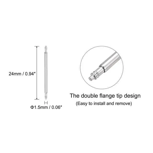 Alt view image 2 of 5 - 24mm Spring Bar Watch Band Pins Replacement with Spring Bar Removal Tool Kit, 1.5mm Dia, 8 PCS