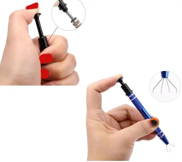 Alt view image 3 of 4 - 2pcs Pick Up Tool Piercing ball grabber Picker 4-pointed widget picker IC chip Gem jewelry chip making extraction pull tool