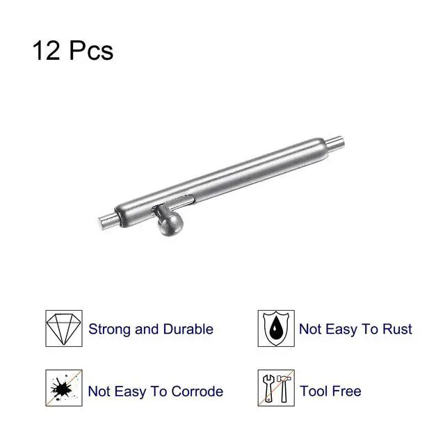 Alt view image 4 of 6 - 12pcs 14mm Quick Release Spring Bar 1.5mm Diameter Stainless Steel Watch Pins Replacement Band Link Pins Lugs for Watch Band Straps