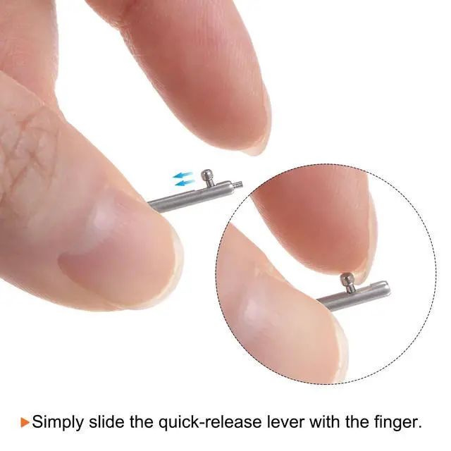 Alt view image 5 of 6 - 12pcs 14mm Quick Release Spring Bar 1.5mm Diameter Stainless Steel Watch Pins Replacement Band Link Pins Lugs for Watch Band Straps