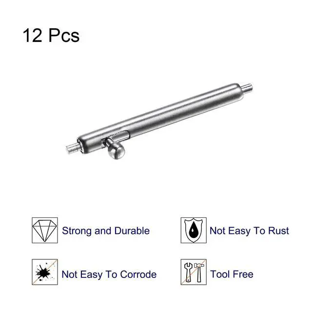 Alt view image 4 of 6 - 12pcs 16mm Quick Release Spring Bar 1.8mm Diameter Stainless Steel Watch Pins Replacement Band Link Pins Lugs for Watch Band Straps