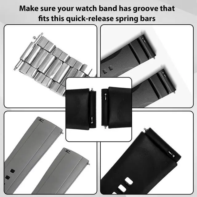 Alt view image 4 of 7 - 15Pcs 22mm Quick Release Spring Bars, Stainless Steel Watch Pins Replacement Strap Link Pins for Quick Release Watch Bands(22mm)