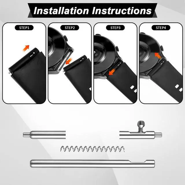Alt view image 3 of 7 - 15Pcs 22mm Quick Release Spring Bars, Stainless Steel Watch Pins Replacement Strap Link Pins for Quick Release Watch Bands(22mm)