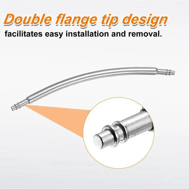 Alt view image 5 of 7 - 10pcs Watch Band Pins 28mm Curved Spring Bar Pin 1.8mm Dia Stainless Steel Double Flanged End Link Repair Kit for Watch Band Bracelet
