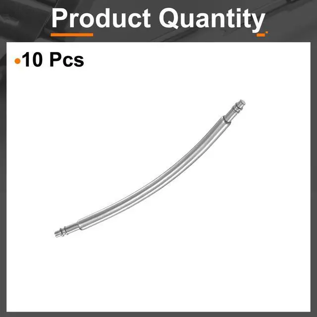 Alt view image 3 of 7 - 10pcs Watch Band Pins 28mm Curved Spring Bar Pin 1.8mm Dia Stainless Steel Double Flanged End Link Repair Kit for Watch Band Bracelet
