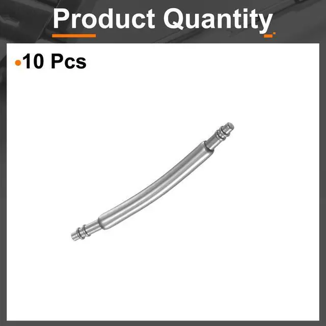 Alt view image 3 of 7 - 10pcs Watch Band Pins 16mm Curved Spring Bar Pin 1.3mm Dia Stainless Steel Double Flanged End Link Repair Kit for Watch Band Bracelet