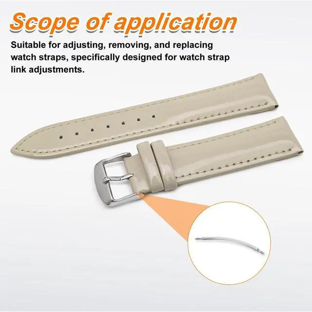 Alt view image 6 of 7 - 10pcs Watch Band Pins 16mm Curved Spring Bar Pin 1.3mm Dia Stainless Steel Double Flanged End Link Repair Kit for Watch Band Bracelet