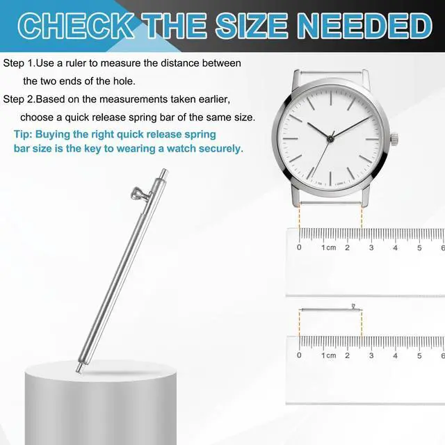 Alt view image 3 of 7 - 15pcs 23mm Quick Release Spring Bars 1.5mm Dia 304 Stainless Steel Watch Pins Replacement Link Pins Lugs for Quick Release Watch Bands