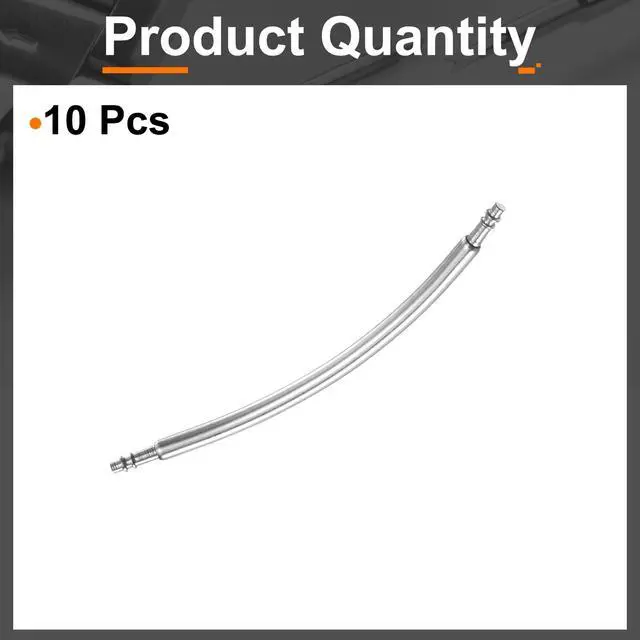 Alt view image 3 of 7 - 10pcs Watch Band Pins 30mm Curved Spring Bar Pin 1.5mm Dia Stainless Steel Double Flanged End Link Repair Kit for Watch Band Bracelet