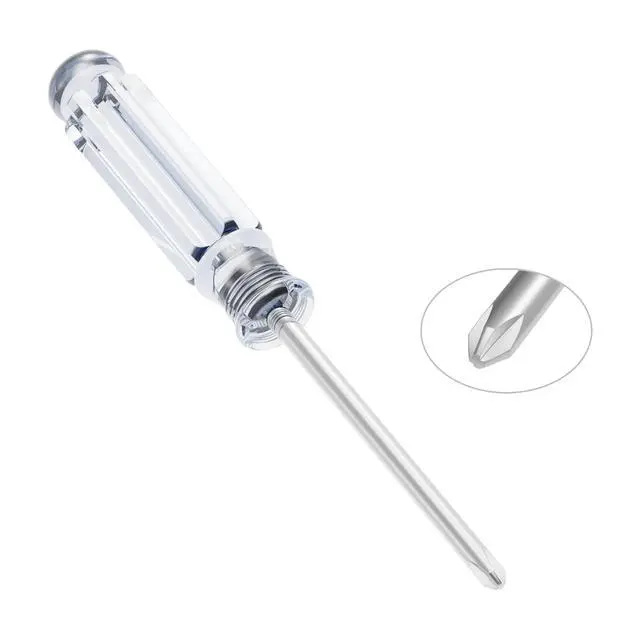 Alt view image 4 of 6 - 2 Pcs Mini Phillips Screwdriver, 3mm Cross Head, 92mm, Clear | 3.62" Total Length, Non-slip Handle, Non-magnetic for Small Appliances