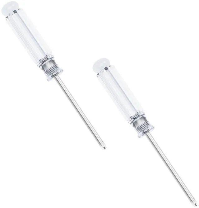 Main image of 2 Pcs Mini Phillips Screwdriver, 3mm Cross Head, 92mm, Clear | 3.62" Total Length, Non-slip Handle, Non-magnetic for Small Appliances
