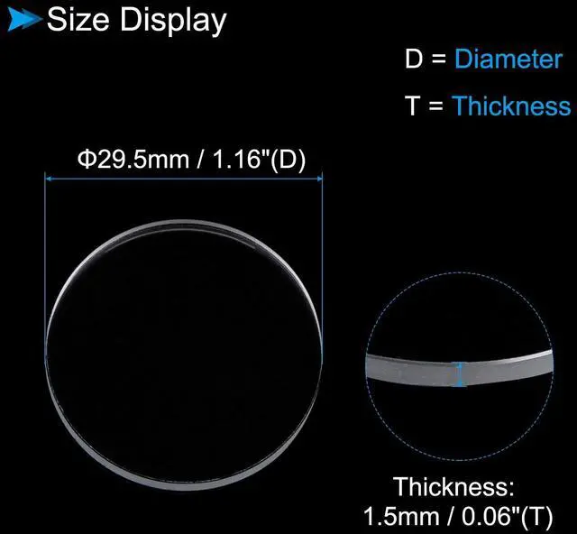 Alt view image 2 of 6 - CoCud Watch Glass Crystal Lens, 29.5mm Diameter 1.5mm Thick, Round Flat Mineral Ultra-Clear Watch Glass Replacements - (Applications: for Watchmaker DIY Repairs) | Watch Glass Replacements, Applicatio