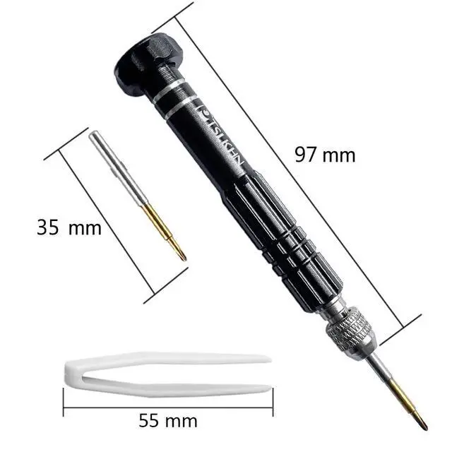 Alt view image 6 of 6 - Eye Glass Repairing Kit, S2 Steel Screwdriver with 15 Types of Screws, Precision Eyeglass Repair Tool Set (Black2in1-screws)